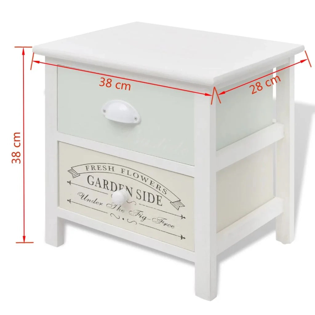 Comodino in stile francese set di mobili da camera da letto in legno da 2 pezzi (1402105)