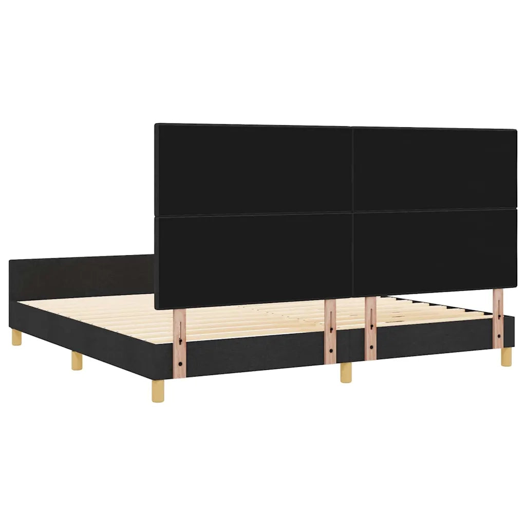 Struttura del letto con testiera Nero 200 x 200 cm Tessuto 3344755