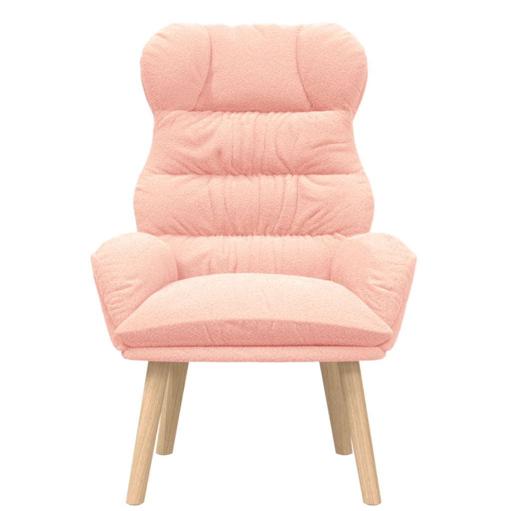 Poltrona Rilassante  in Tessuto Simil Manto Curly Rosa