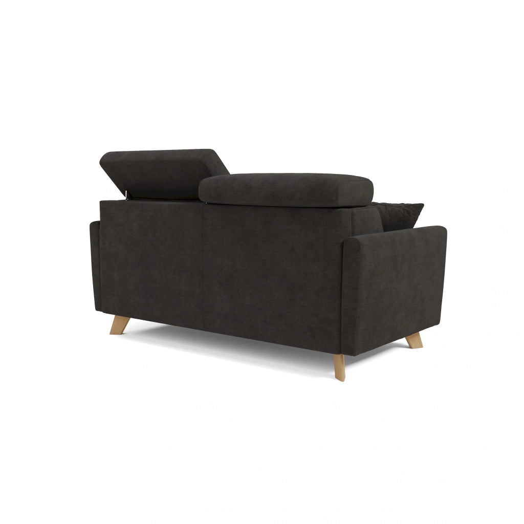 Francy Divano letto matrimoniale con poggiatesta regolabili in tessuto impermeabile e smacchiabile T17 160 cm (mat. 120x197) nero