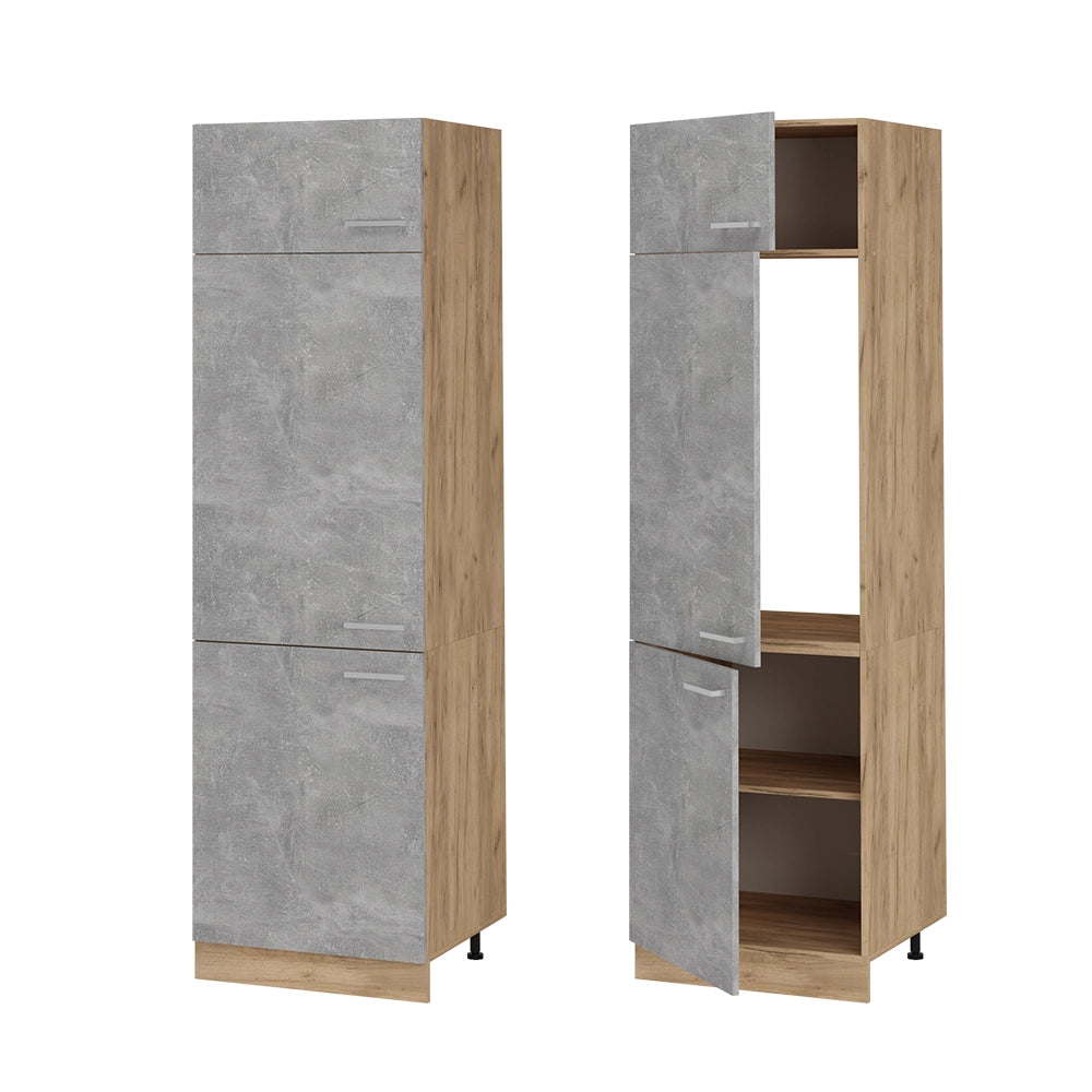 Armadio frigorifero R-Line Calcestruzzo/Rovere dorato 60 cm Vicco