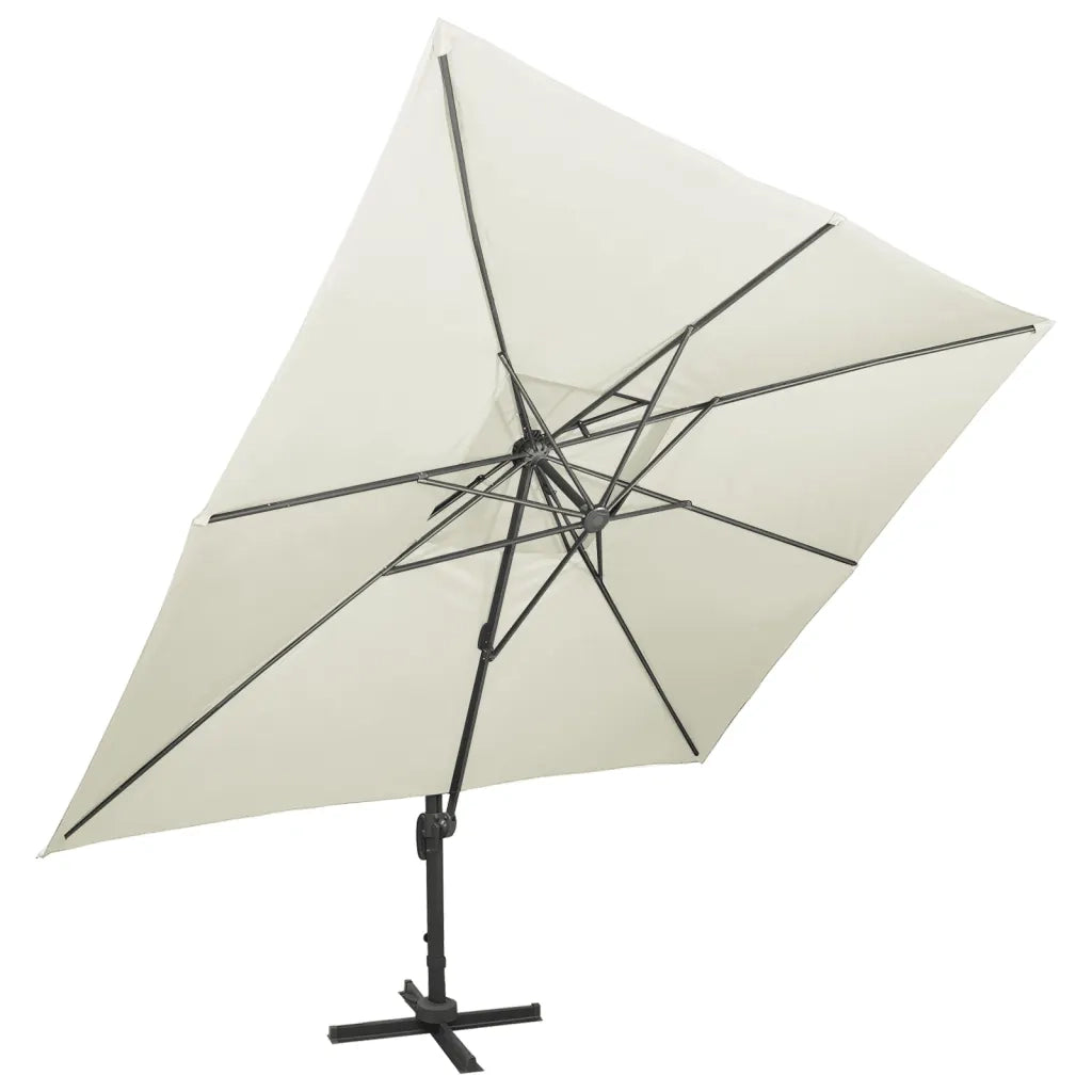 Ombrellone a Sbalzo con Doppia Copertura 400x300 cm Sabbia