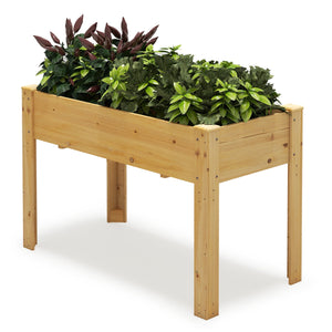 Letto rialzato da giardino per piante, Fioriera rialzata da esterno in legno di abete con fori di drenaggio Naturale-Fioriere