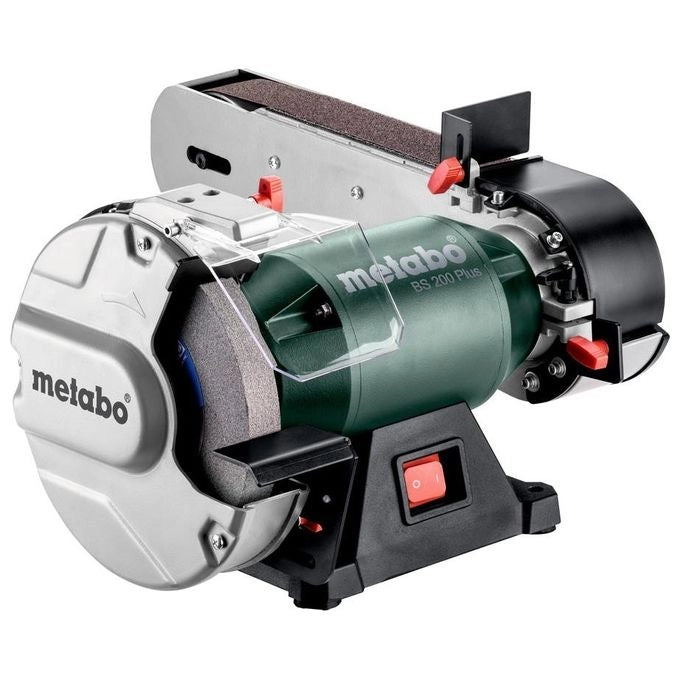 Metabo BS 200 PLUS Levigatrice Combinata a Nastro 600W 2980 rpm mola 200mm nastro 50x1000mm colore Nero Verde Grigio