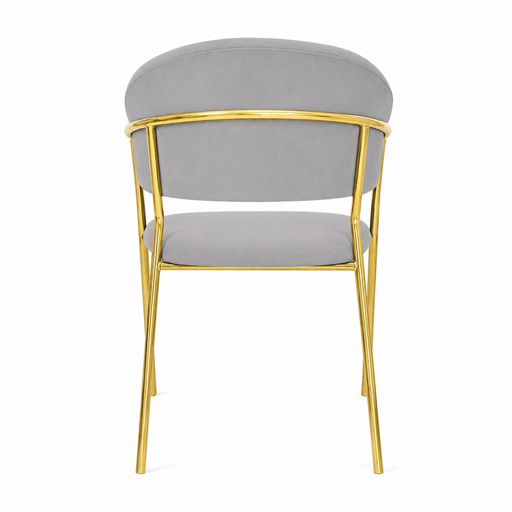 Sedie da sala da pranzo set da 2 Aurelia con schienale in velluto grigio