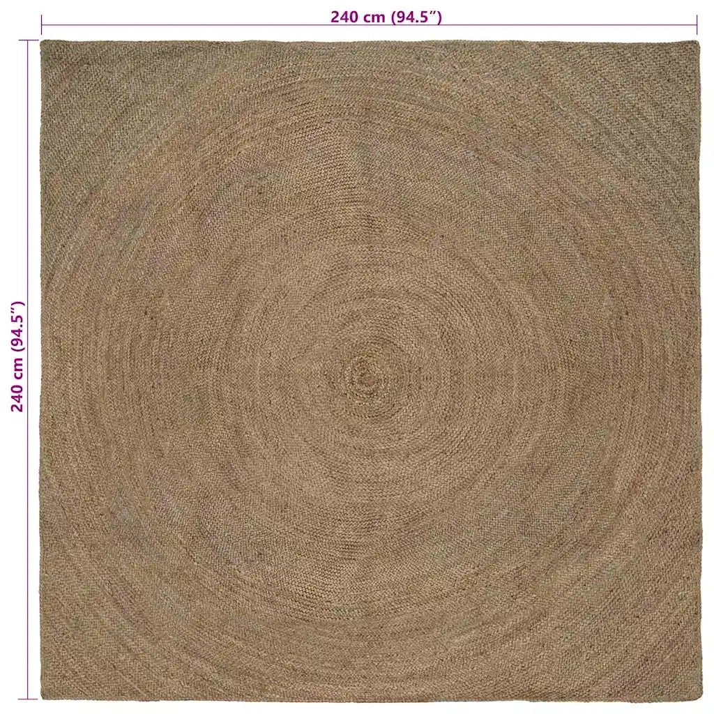 Tappeti per area Quadrato Grigio 240 x 240 cm Juta