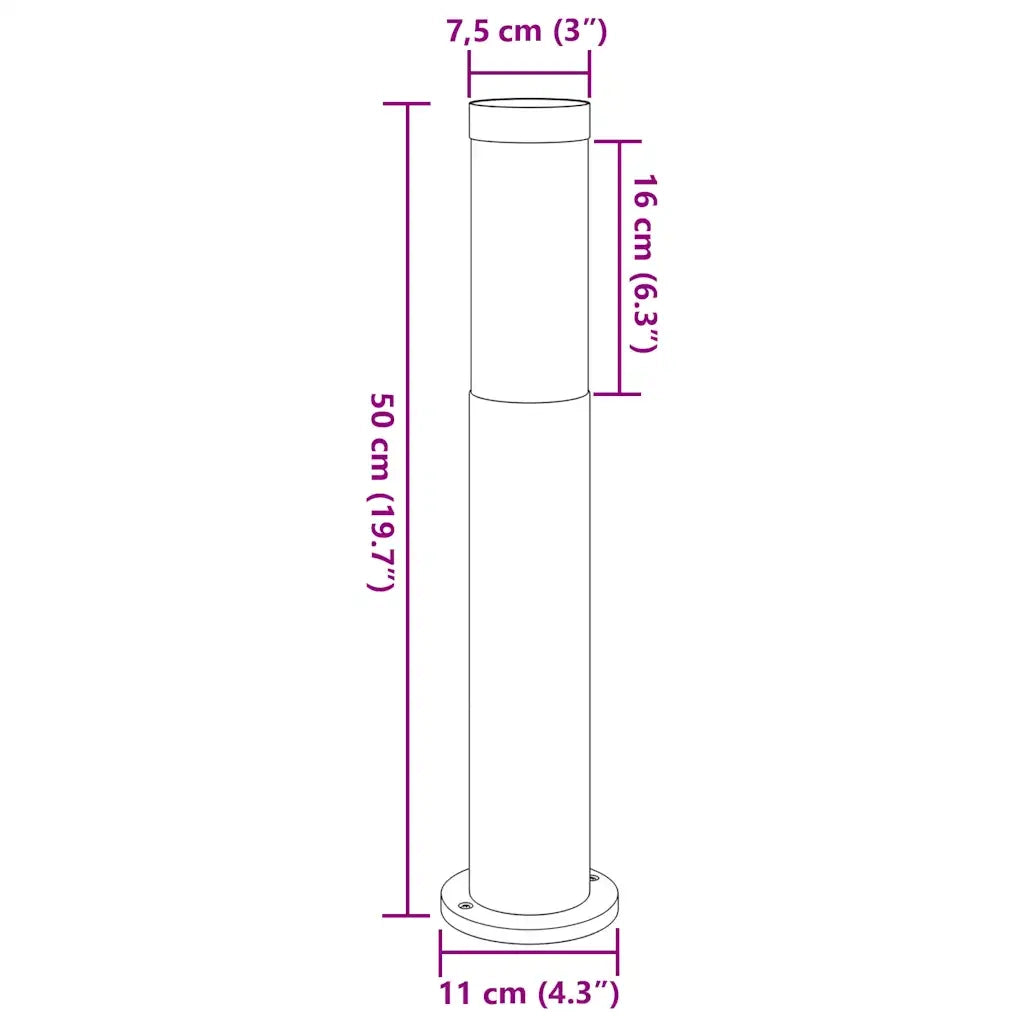 Lampada a paletto 50 cm in Acciaio Inox IP44 4005999