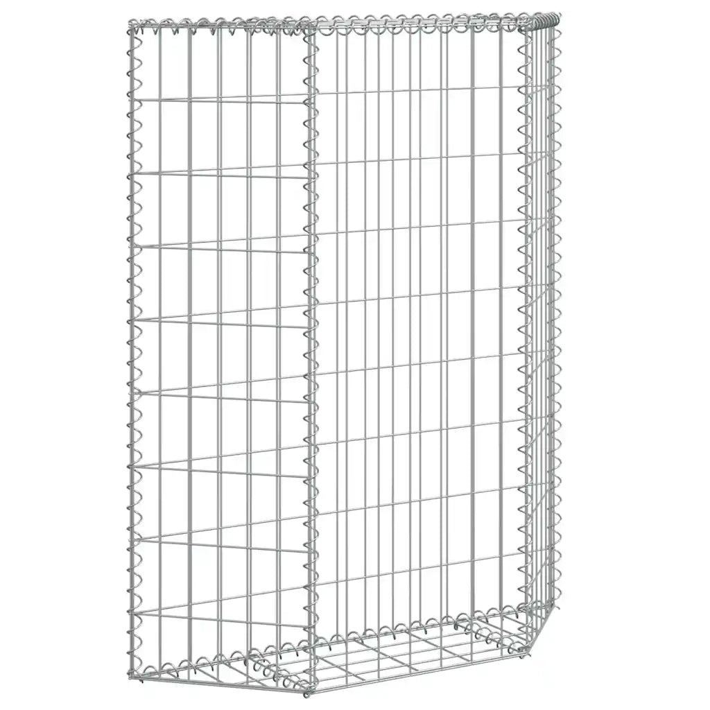 Gabbione Letto Rialzato Trapezio Acciaio Zincato 80x20x100 cm 145652