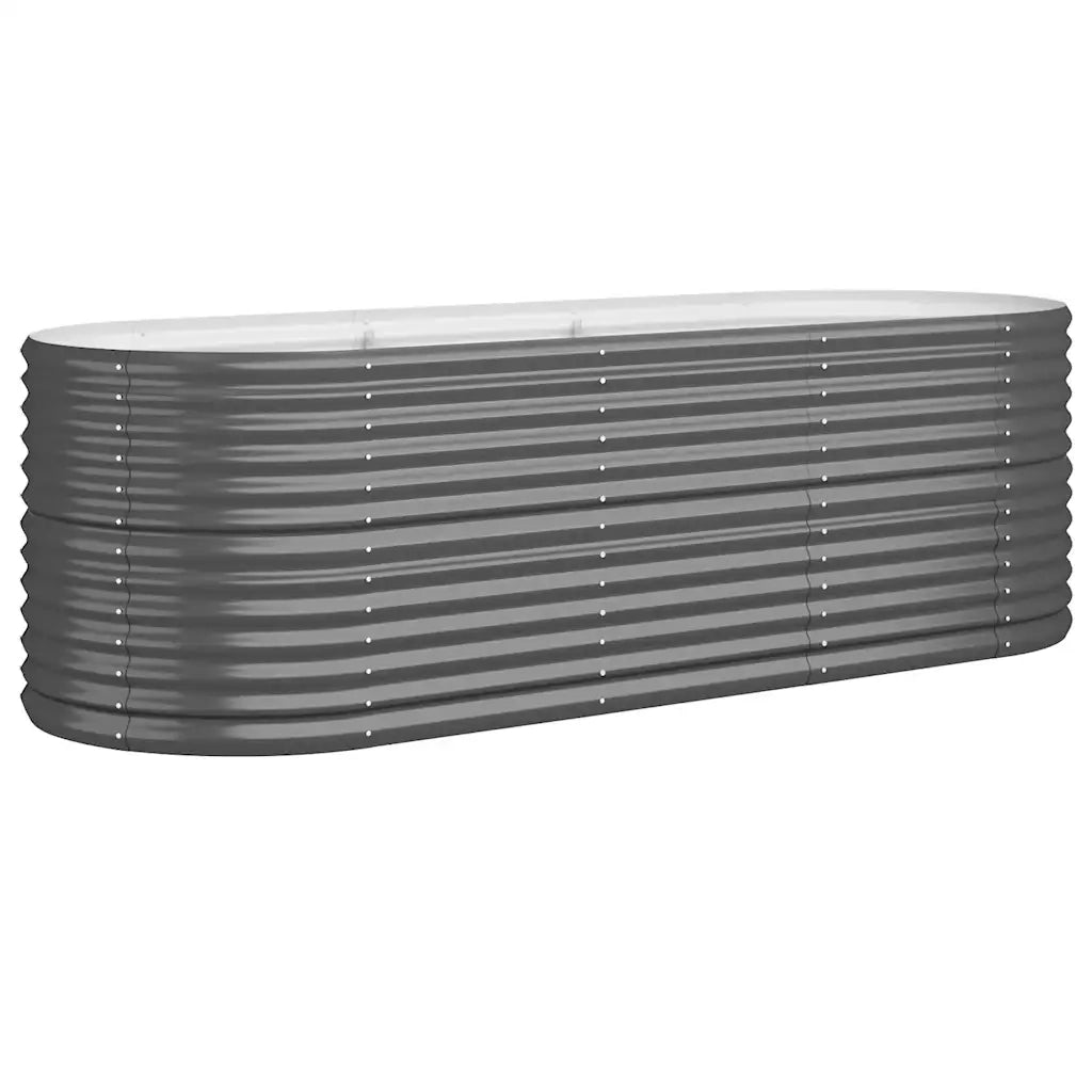 Fioriere | Cassetta per fiori | Letto da Giardino in Acciaio Zincato 224x80x68 cm Antracite