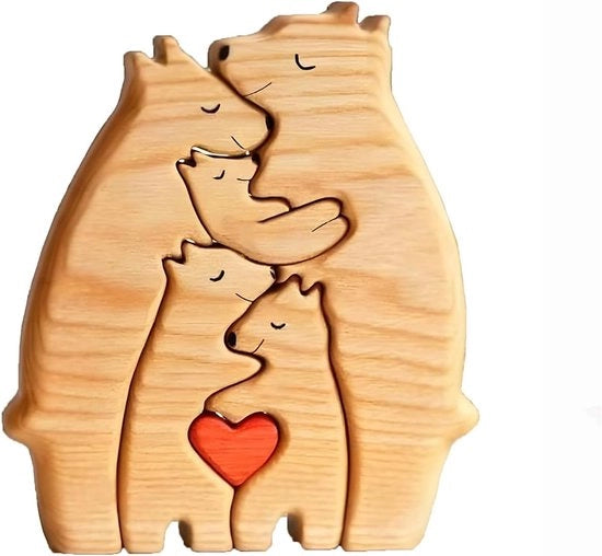 Puzzle per Famiglie - Sculture di Cervo in Legno - Decorazione da Tavolo - 5 pezzi - Legno