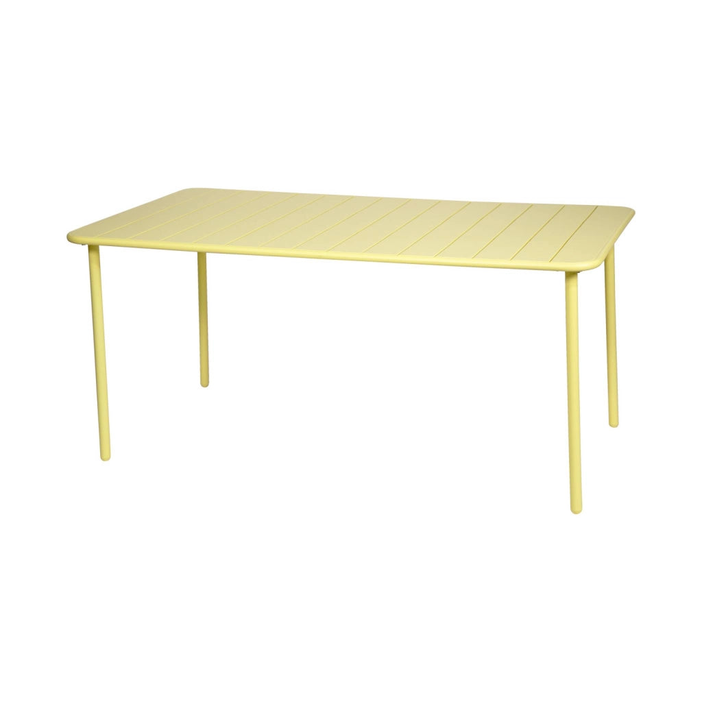 Tavolo da giardino in metallo 6-8 posti, 160cm, giallo