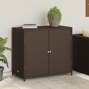 Armadietto Portaoggetti Giardino Marrone 83x45x76 cm Polyrattan 365544