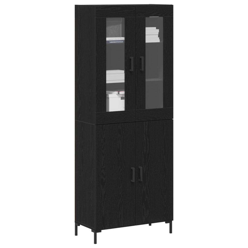 Mobile con Armadietto Nero Rovere Legno Ingegnerizzato