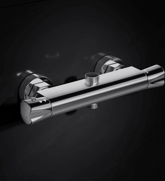 Doccia a Termo Regolabile con Doppia Uscita - 3/4" BSP - Cromo - Montaggio a Parete
