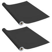 Pellicole Autoadesive per Mobili 2 pz Nere 500x90 cm in PVC CFW9259163