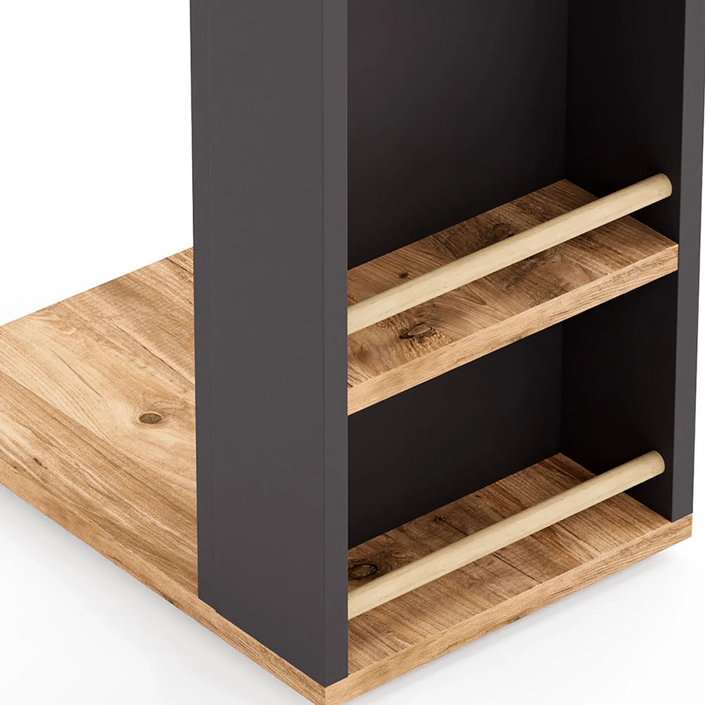 Tavolino laterale per laptop 44 x 29 x 65 cm effetto legno nero 03_0010962