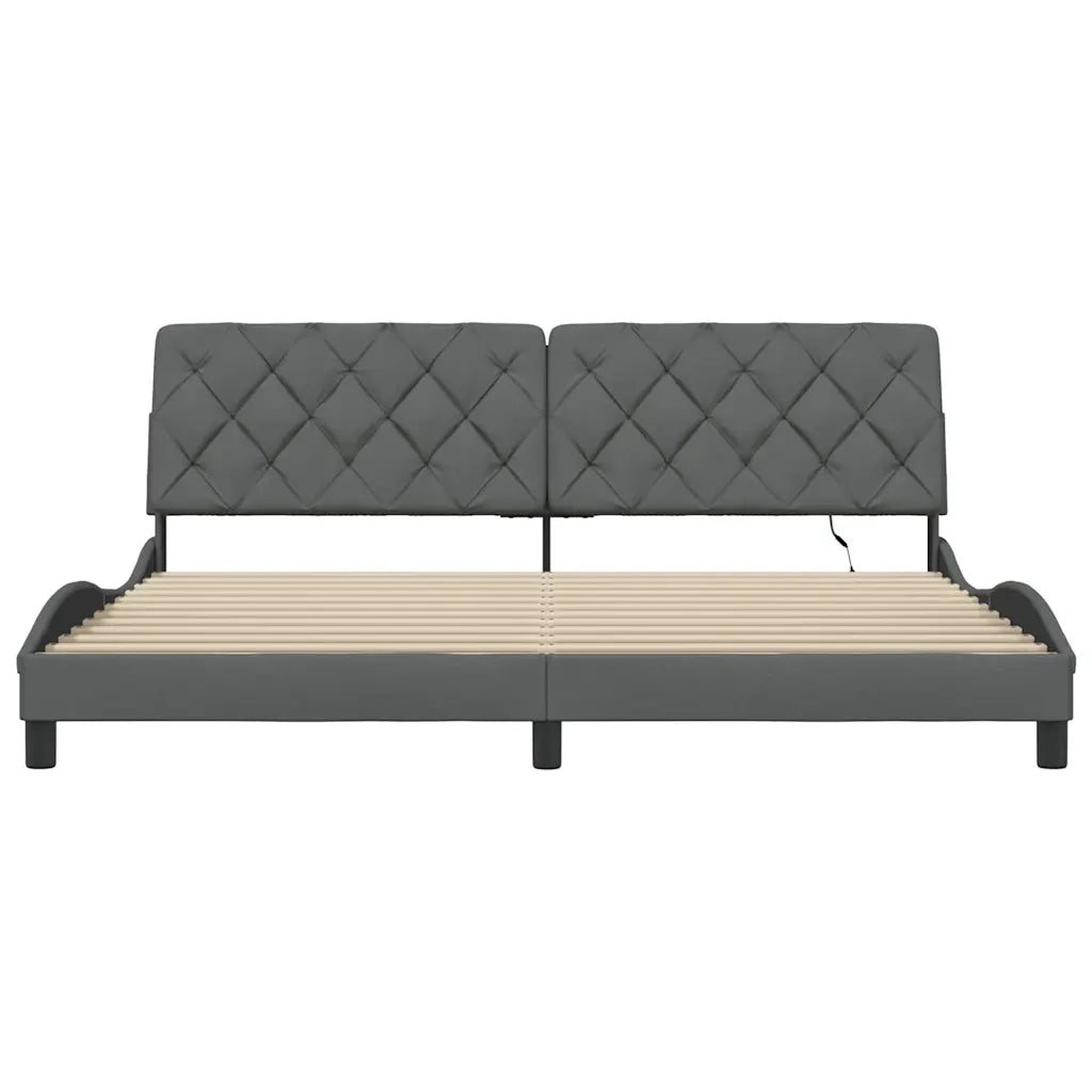 Giroletto con LED senza Materasso 200x200 cm Tessuto