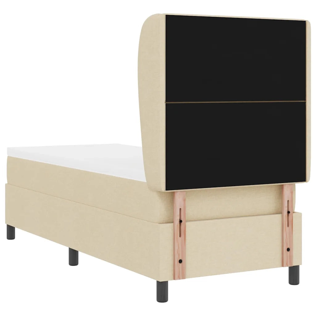 Letto a molle con materasso Crema 80 x 200 cm Tessuto 3340597