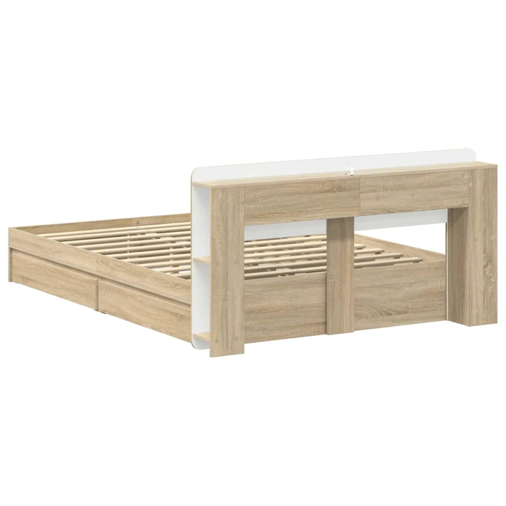Telaio del letto con storage Rovere Sonoma 150 x 200 cm