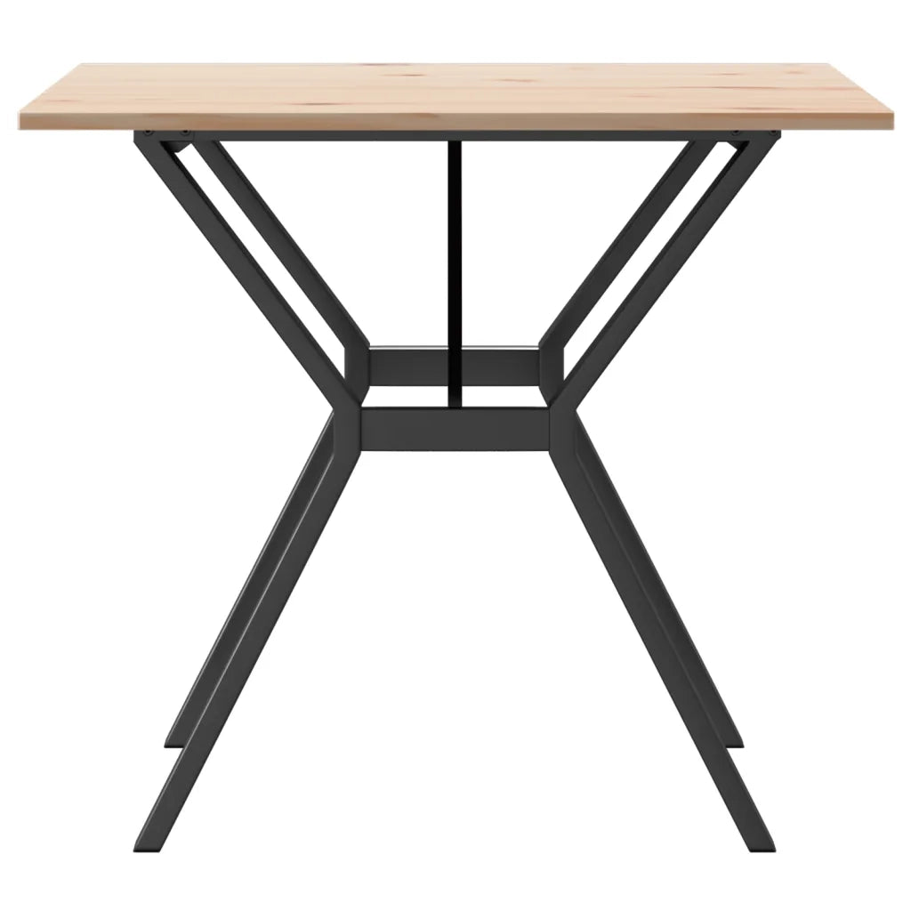vidaXL Tavolo da Pranzo Telaio a Y 90x90x75 cm Legno Pino e Acciaio