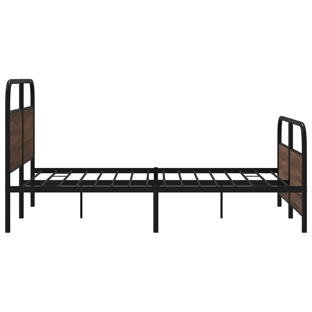 Giroletto senza Materasso in Metallo-Struttura Letto Rovere Marrone 160x200 cm 606395