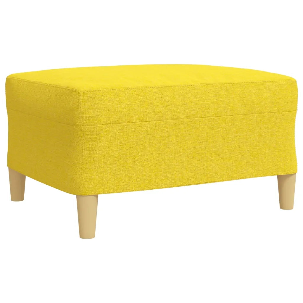 vidaXL Set Divani 4 pz con Poggiapiedi e Cuscini Giallo Chiaro Tessuto