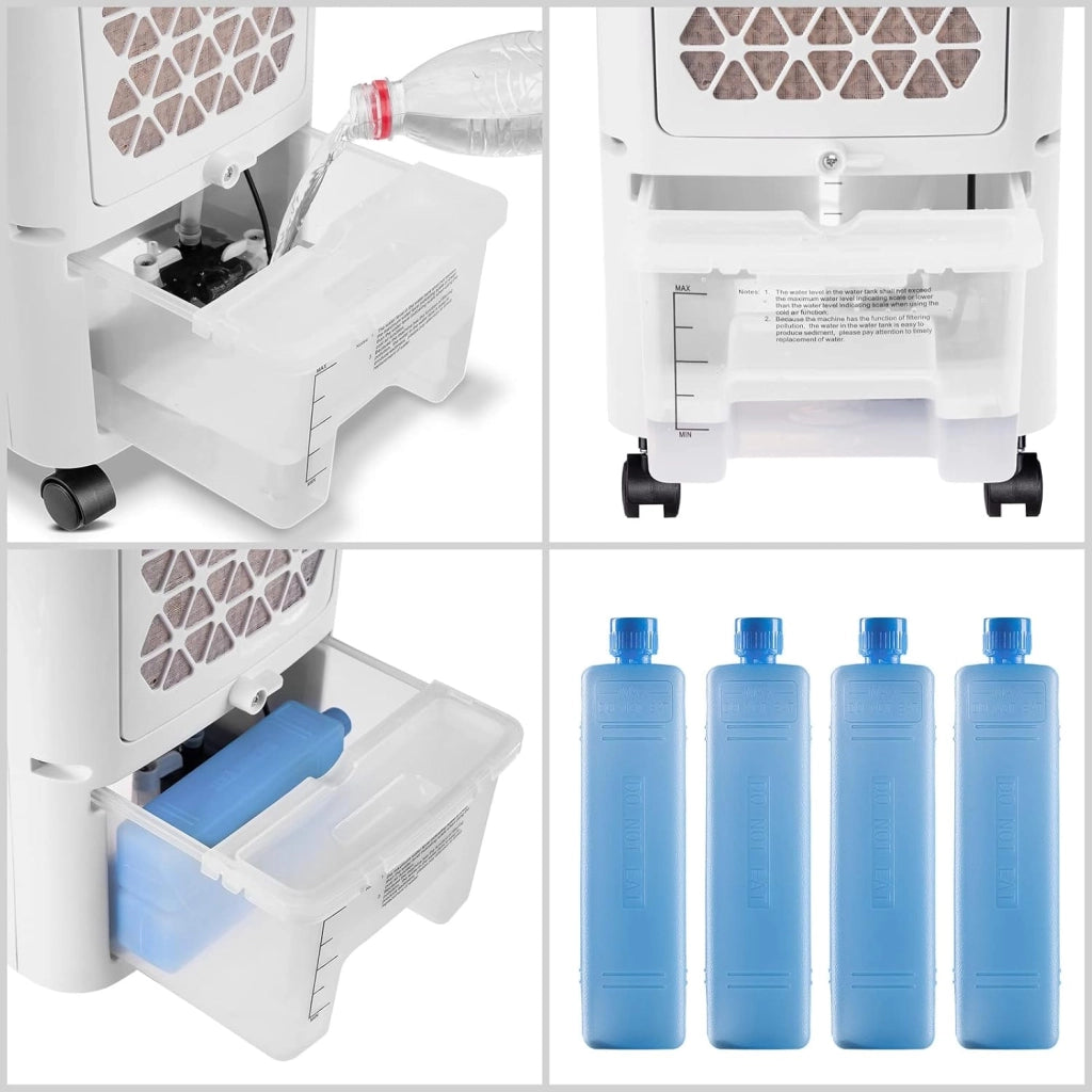 Condizionatore Portatile 4in1 60W 330m³/h 3,5 litri 4 Ghiaccioli Ventilatore Ionizzatore