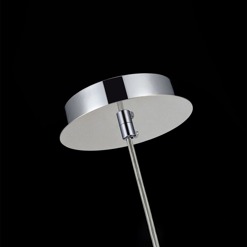 Maytoni Lampadario moderno Fermi 1 luce E27 nichel metallo diffusore vetro trasparente