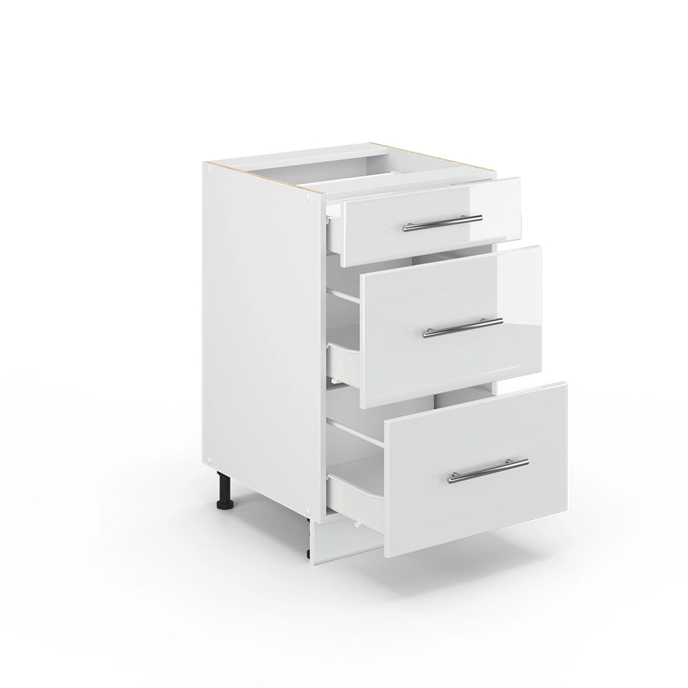 Vicco Mobiletto base per cucina Bianco lucido 50 cm senza piano di lavoro
