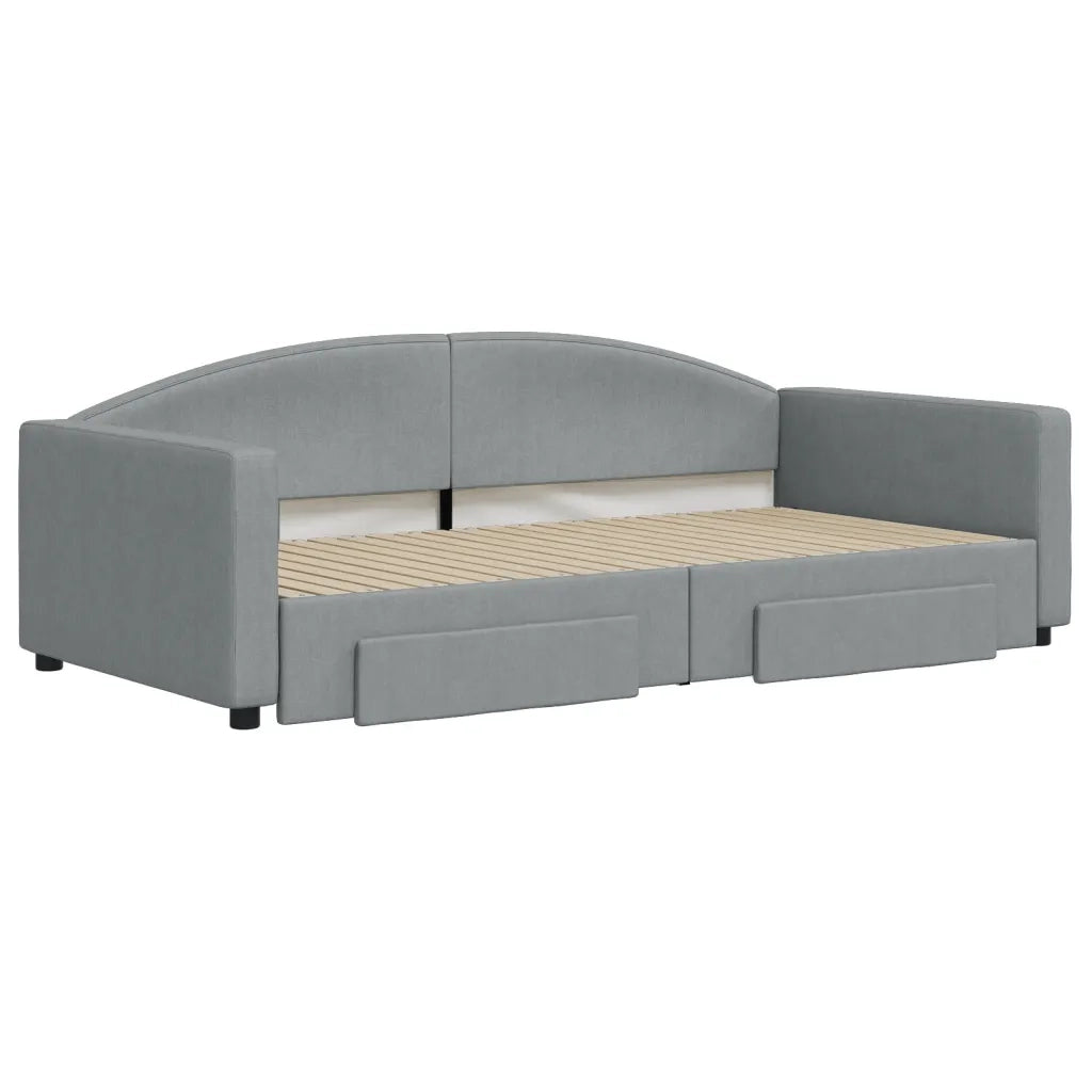 Divano letto | Sof¨¤ letto | Letto singolo Estraibile Cassetti Grigio Chiaro 100x200 Tessuto