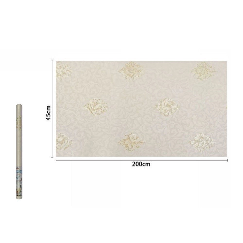 Trade Shop - Rotolo Pellicola Adesiva In Pvc Damascata 45cm X 2mt Mobili Cassetti Casa 71222 -