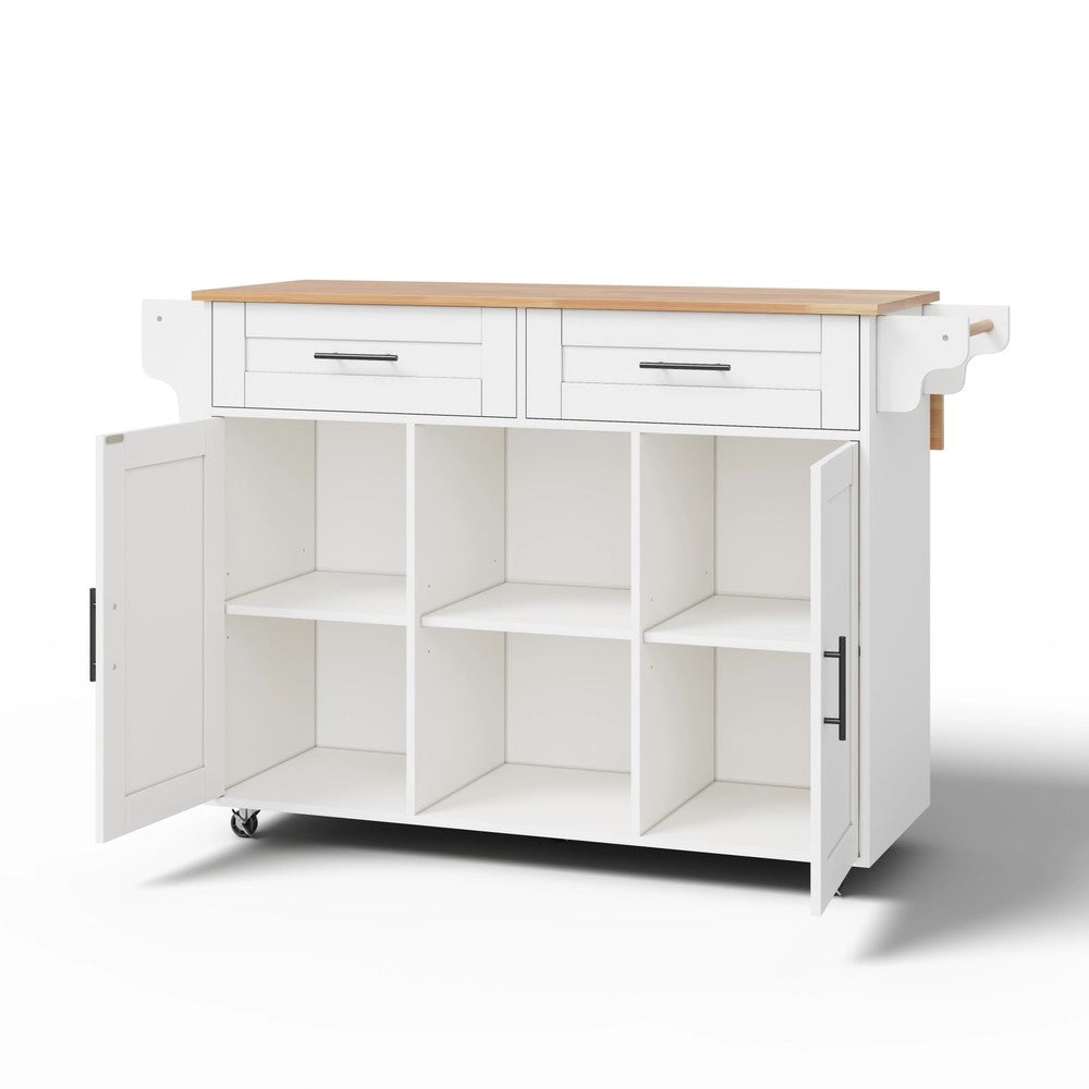Isola Cucina Multifunzionale con Piano Pieghevole e Ruote ¨C Xylo ¨C 145x45x94,5 cm