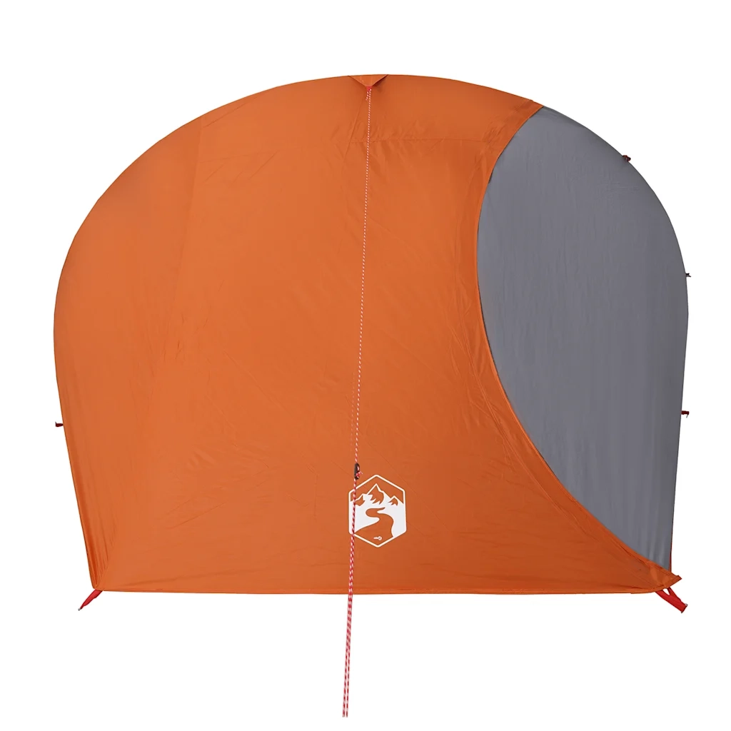 Tenda da Campeggio a Cupola 4 Persone-Tenda per Escursionismo Grigio e Arancione Impermeabile 233888