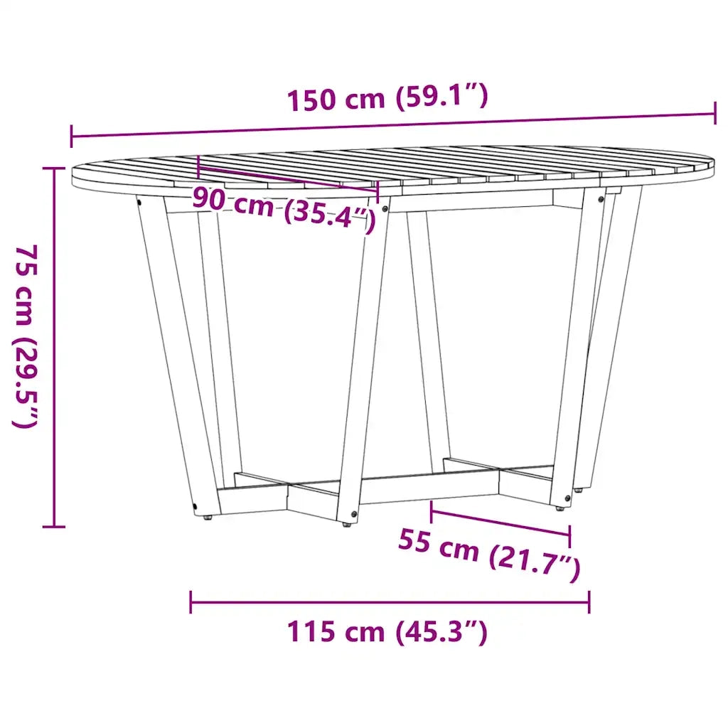 Set da pranzo da giardino da 5 pz in Legno Massello di Acacia 3334771