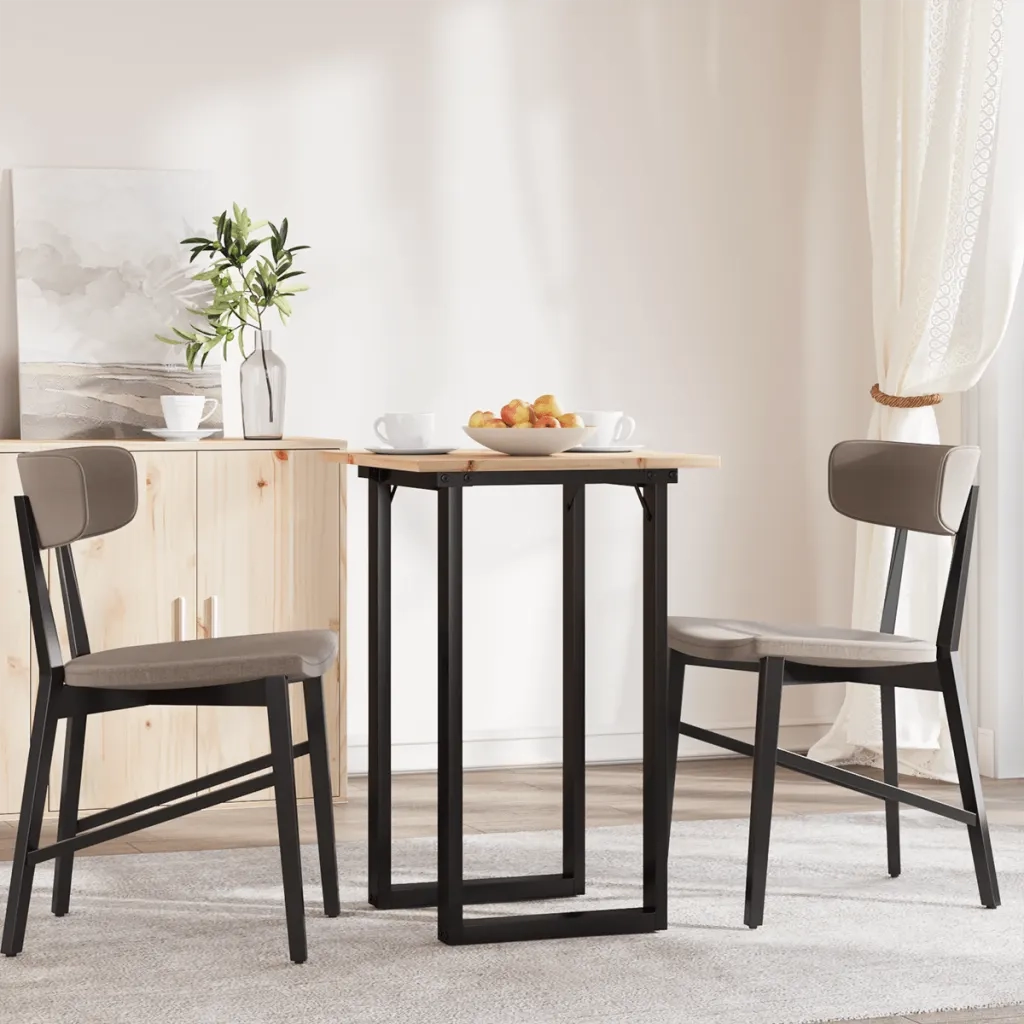 Tavolo da Pranzo Telaio a O 50x50x75 cm Legno Pino e Acciaio