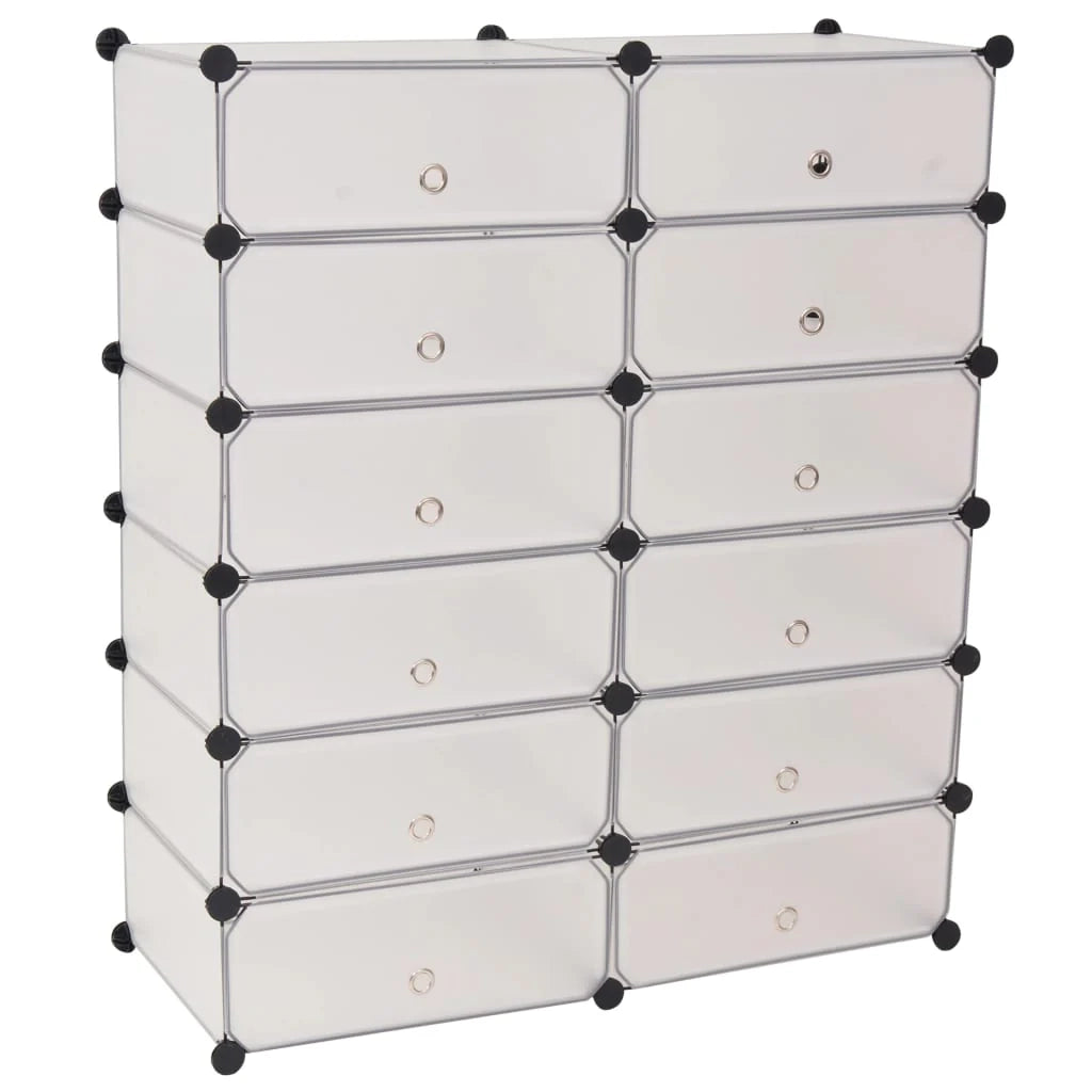 Scarpiera mobile contenitore per scarpe mobile ingresso/corridoio/soggiorno con 12 scomparti bianco 02_0021404