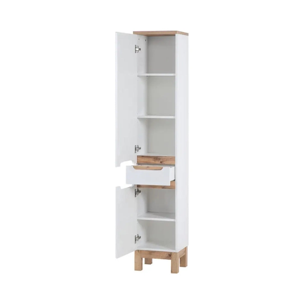 Insieme ERMANO: mobile sottolavabo 60cm + lavabo da incasso rettangolare + sifone + colonna + mobiletto con specchi