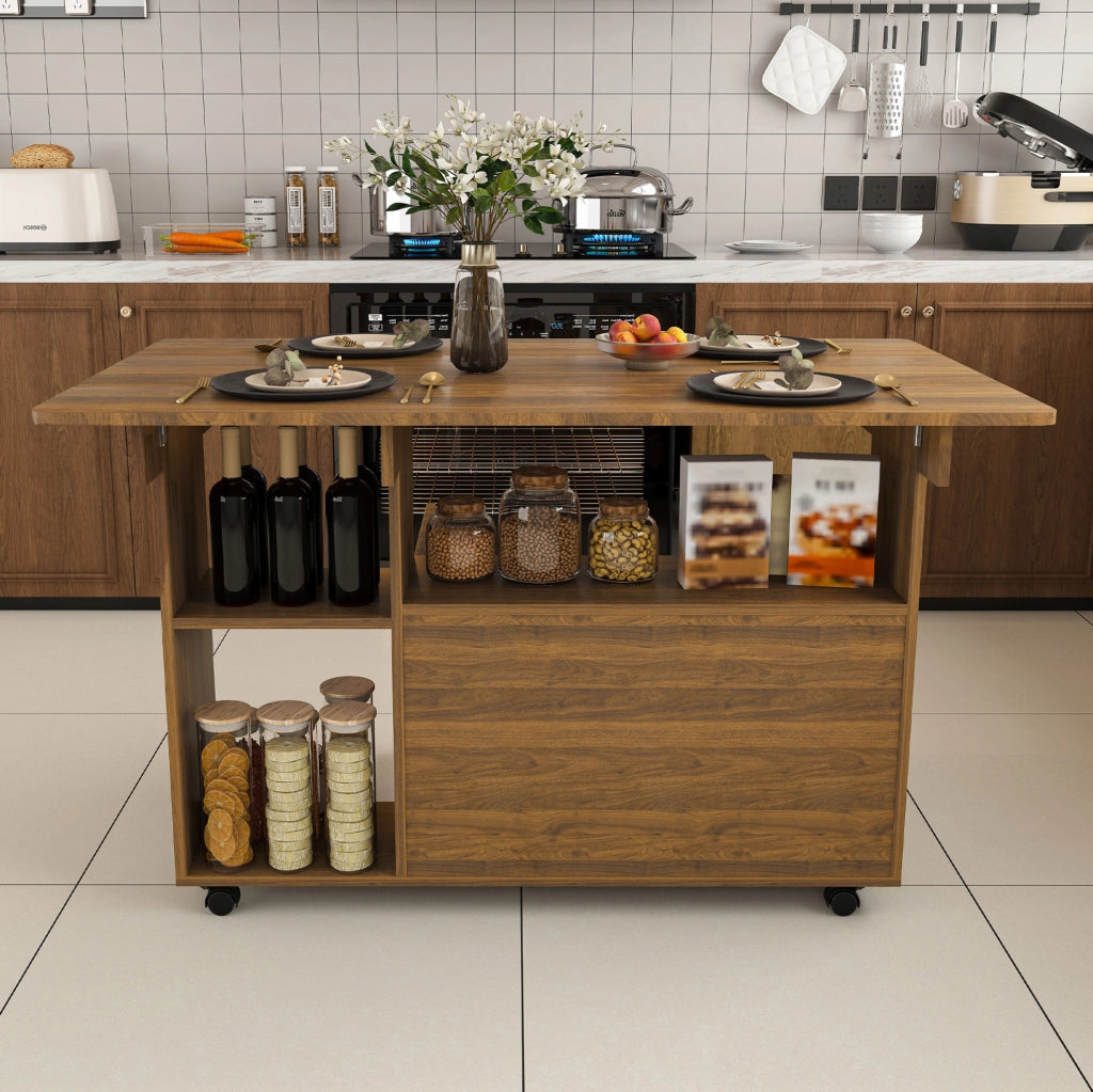 TAVOLO Pieghevole Mobile 3 in 1 110x70x80 cm MDF Color Noce