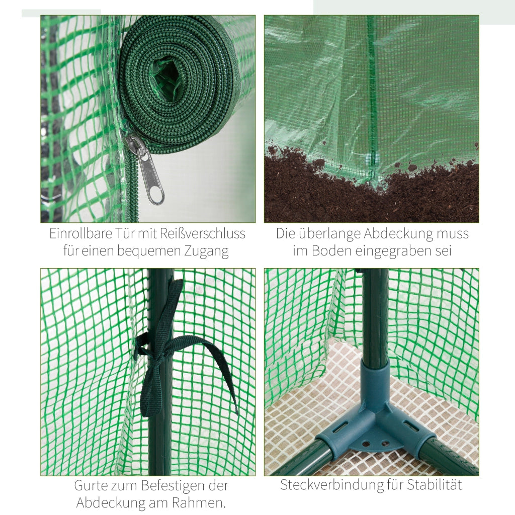 SERRA da giardino 100x50x150 cm in plastica verde scuro con porta arrotolabile