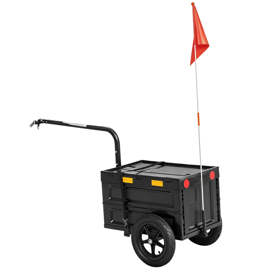 Carrello Trasporto Bici Pieghevole ¨C Zephmum ¨C Plastica 65L 145x51.5x72cm Nero