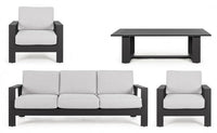 Set Salotto da Giardino Divano 2 Poltrone e Tavolino Baltic Antracite