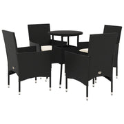 Set da Pranzo da Giardino con Cuscini 5 pz | Set Salotto da Giardino Polyrattan e Vetro