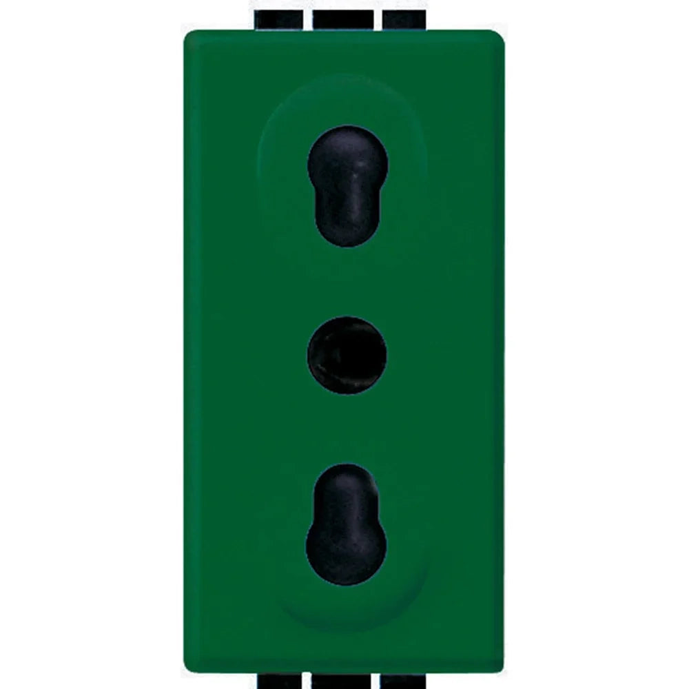 Living Int. - Presa 2P+T 10/16A bipasso 250Vac verde - L4180V