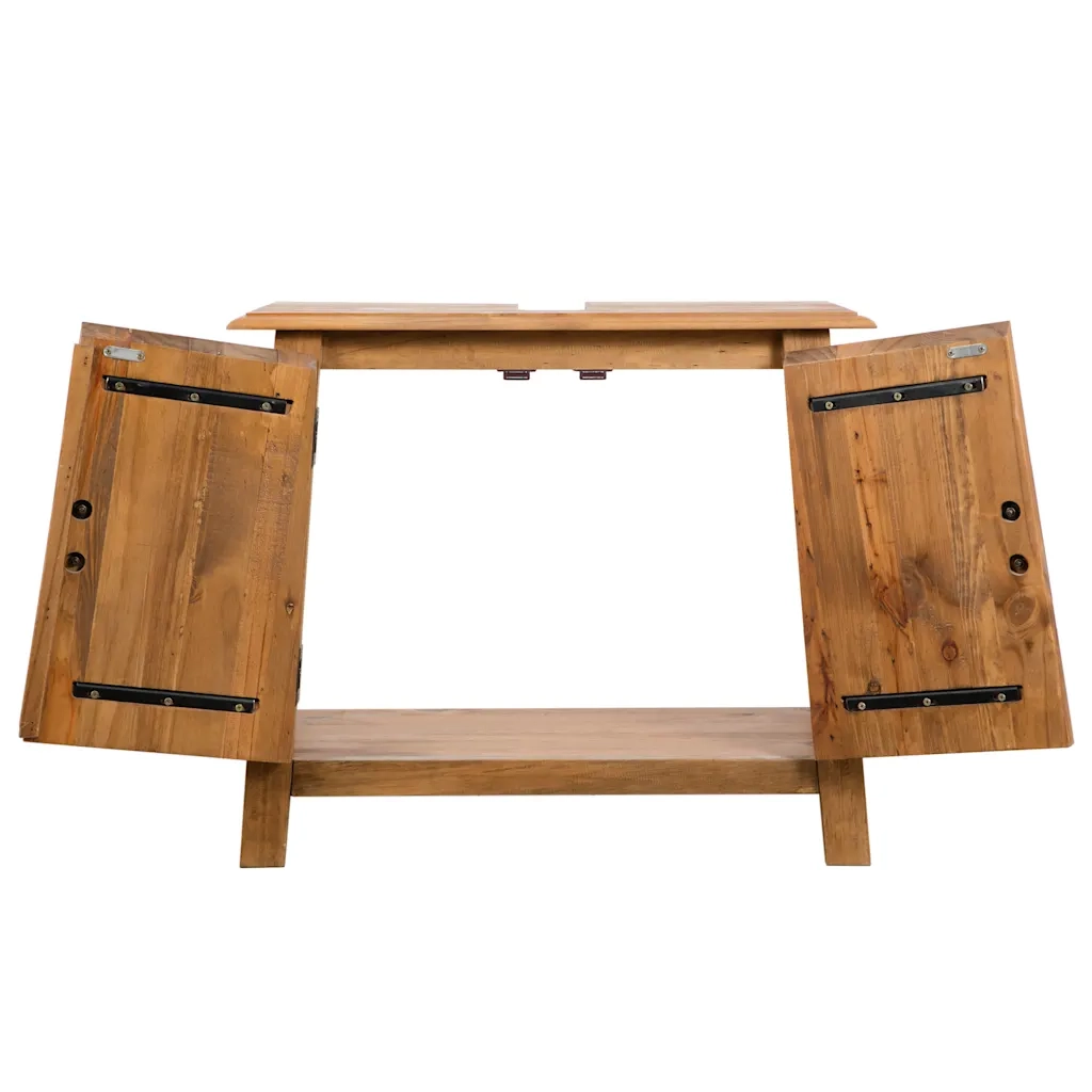 Set Mobili da Bagno in Legno Massello di Pino 246040