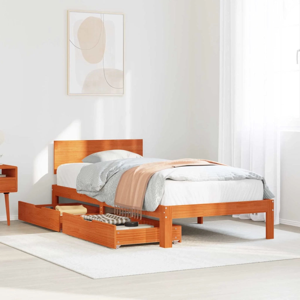 Struttura del letto 3 pcs Marrone cerato Legno di Pino Massello 3422745