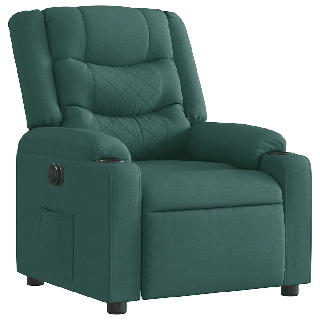 Poltrona Elettrica Reclinabile Verde Scuro in Tessuto 3310250