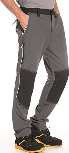 Rica Lewis 5430073 Wogtec Pantaloni da Lavoro Uomo Multitasche Ginocchiere Stretch 190 g-m2 92% Poliestere 8% Spandex colore Grigio