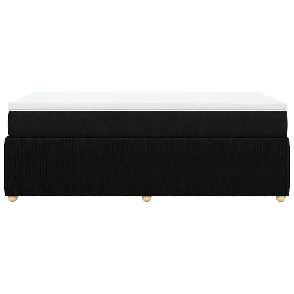 Giroletto a Molle con Materasso-Struttura Letto Nero 90x200 cm in Tessuto 901832