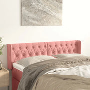 Testiera ad Orecchio Rosa 147x16x78/88 cm in Velluto 3119157