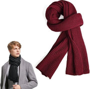 Sciarpa in Lana - Calda Sciarpa d'Inverno - Sciarpa Unisex - Sciarpa Lunga - Sciarpa in Lana - Inverno Caldo e Soffice - Sciarpa Uomo - Sciarpa Donna - Sciarpa Fine Tessuta - Sciarpa Classica - Colore Rosso Scuro - 185 x 30 Cm